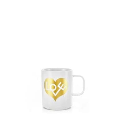 Vitra Tazza Coffee Mugs Love Heart Gold 6pz Longho Design Palermo