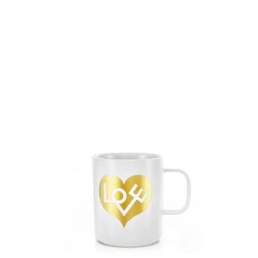 Vitra Tazza Coffee Mugs Love Heart Gold 6pz Longho Design Palermo