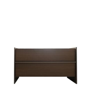 Molteni - Comodino Casper L85 2 cassetti Eucalipto fianchi laccati Peltro top Eco Skin