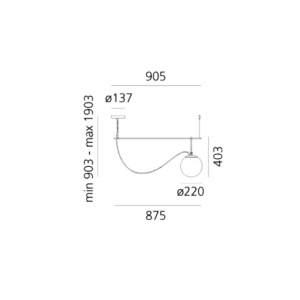 Artemide Lampada a sospensione nh S2 22 longho design palermo