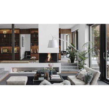 Artemide Lampada da terra Tolomeo Mega LED 2700K Dimmer Alluminio Raso longho design palermo