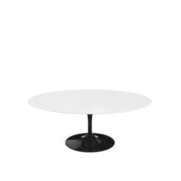 Knoll Tavolino Ovale Saarinen base Nero top laminato bianco L107 longho design palermo