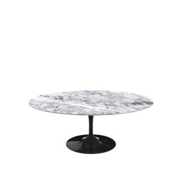 Knoll Tavolino Ovale Saarinen base Nero top marmo Arabescato L107 longho design palermo