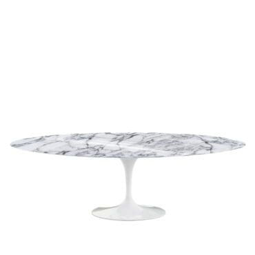 Knoll Tavolo da Pranzo Ovale Saarinen base bianco top Arabescato lucido L244 longho design palermo
