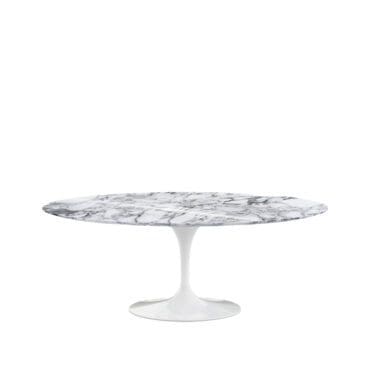 Knoll Tavolo da Pranzo Ovale Saarinen base bianco top Arabescato lucido longho design palermo