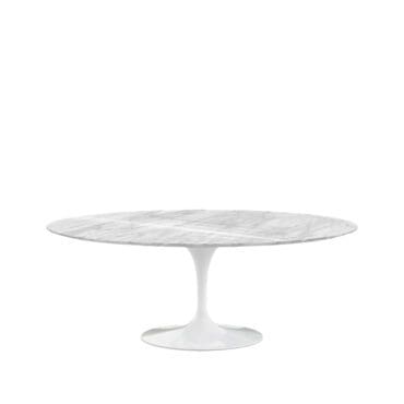 Knoll Tavolo da Pranzo Ovale Saarinen base bianco top Calacatta lucido longho design palermo