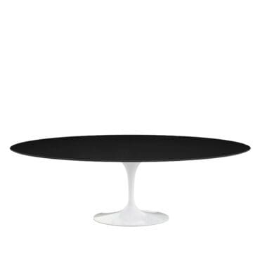 Knoll Tavolo da Pranzo Ovale Saarinen base bianco top Laminato nero L244 longho design palermo