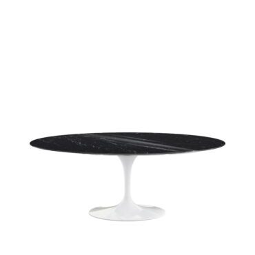 Knoll Tavolo da Pranzo Ovale Saarinen base bianco top Nero Mrquina lucido longho design palermo