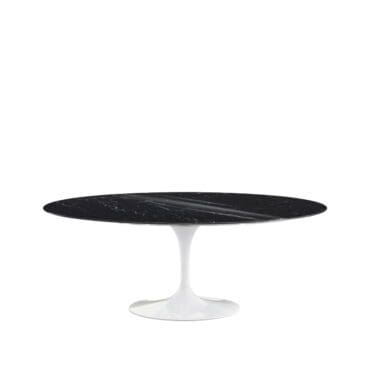 Knoll Tavolo da Pranzo Ovale Saarinen base bianco top Nero Mrquina lucido longho design palermo