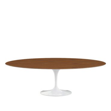 Knoll Tavolo da Pranzo Ovale Saarinen base bianco top Noce L244 longho design palermo