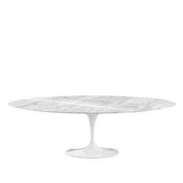 Knoll Tavolo da Pranzo Ovale Saarinen base bianco top Statuarietto lucido L244 longho design palermo