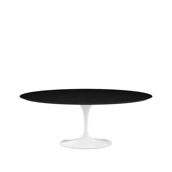 Knoll Tavolo da Pranzo Ovale Saarinen base bianco top laminato nero longho design palermo