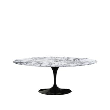 Knoll Tavolo da Pranzo Ovale Saarinen base nero top Arabescato lucido longho design palermo
