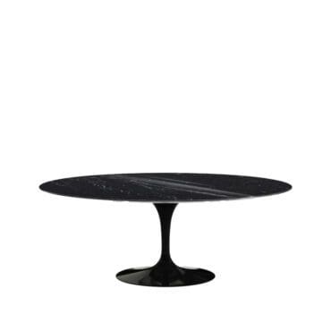 Knoll Tavolo da Pranzo Ovale Saarinen base nero top Nero Mrquina lucido longho design palermo