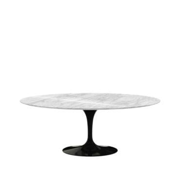 Knoll Tavolo da Pranzo Ovale Saarinen base nero top Statuarietto lucido longho design palermo