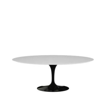 Knoll Tavolo da Pranzo Ovale Saarinen base nero top laminato bianco longho design palermo