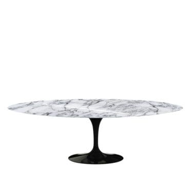 Knoll Tavolo da Pranzo Ovale Saarinen base nero top marmo Arabescato lucido L244 longho design palermo