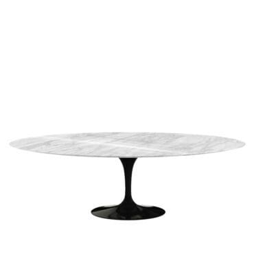Knoll Tavolo da Pranzo Ovale Saarinen base nero top marmo Statuarietto lucido L244 longho design palermo