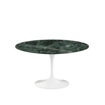 Knoll Tavolo da Pranzo Saarinen base Bianco top marmo Verde Alpi d137 longho design palermo