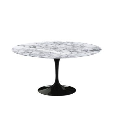 Knoll Tavolo da Pranzo Saarinen base nero top marmo Arabescato d152 longho design palermo