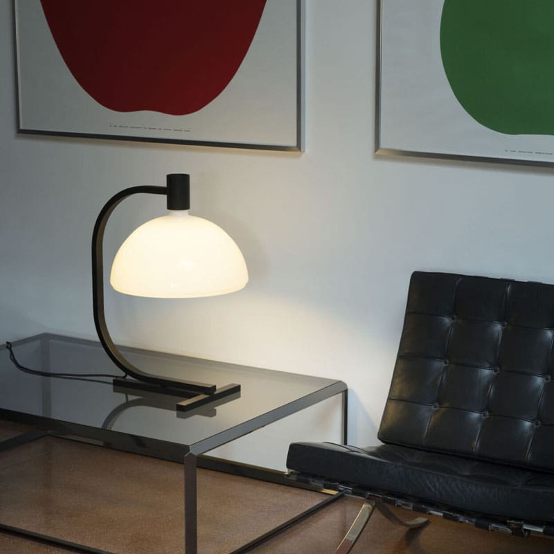 Nemo Lampada da tavolo AS1C nero vetro bianco Longho Design Palermo