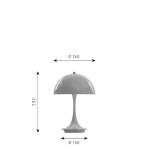 Louis Poulsen Lampada da tavolo Panthella Portable Acrilico grigio opalino longho design palermo