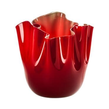 Venini - Vaso Fazzoletto rosso/verde mela H24
