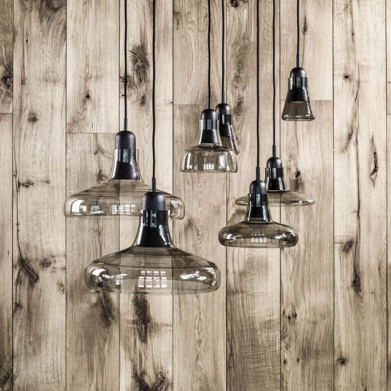 Brokis Lampada a sospensione Shadows XL rovere europeo rivestimento nano trasparente Longho Design Palermo