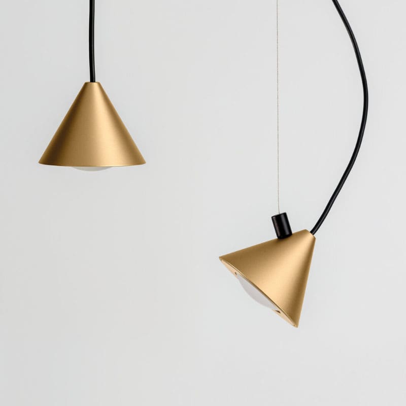 Cini&Nils Lampada a sospensione Cordina Conico 50 oro Longho Design Palermo