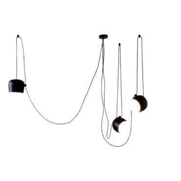 Flos Lampada da sospensione Aim small nera 3 moduli e rosone multiplo nero longho design palermo 0