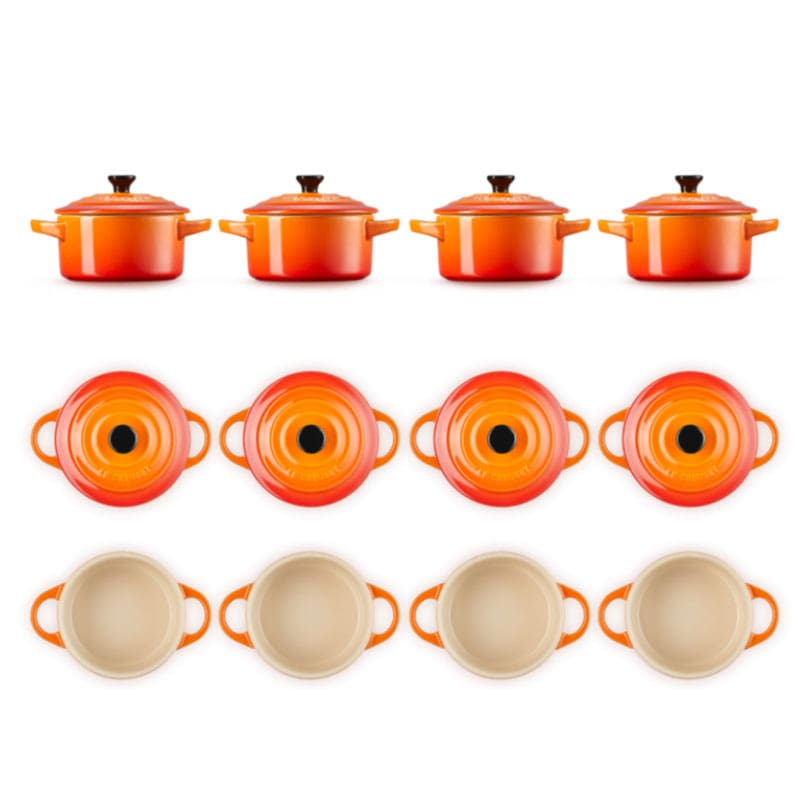 Le Creuset Set 4 mini cocotte Arancio Longho Design Palermo