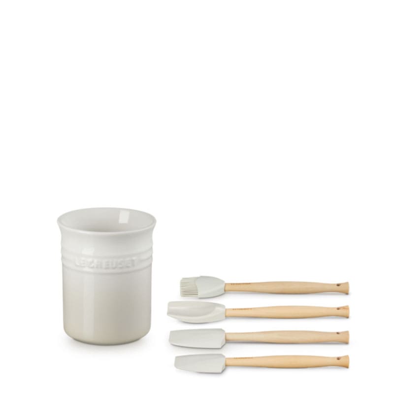 Le Creuset Set Contenitore spatole + 4 Spatole Craft Meringue 1 Longho Design Palermo