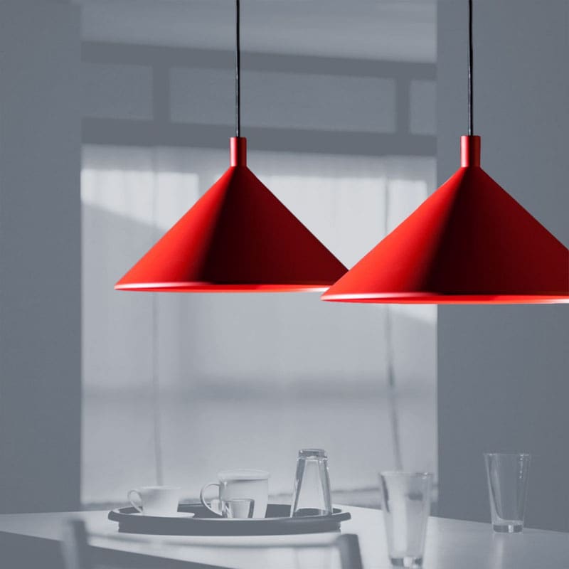 Martinelli Luce Lampada a sospensione Cono d45 rosso 1 Longho Design Palermo