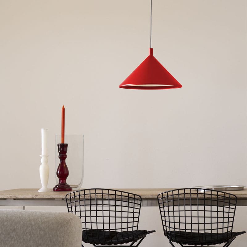 Martinelli Luce Lampada a sospensione Cono d30 rosso Longho Design Palermo