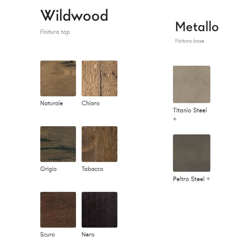 Lago Finiture top legno wildwood e gambe metallo Longho Design Palermo