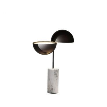 Penta light - Lampada da tavolo Elisabeth large nero lucido e marmo di Carrara