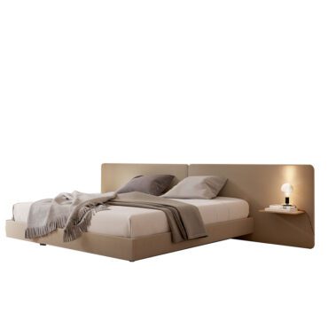 Treku Letto matrimoniale Lota in tessuto con testiera imbottita longho design palermo