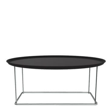 B&B Italia - Tavolino Fat Fat h.39 piano nero struttura cromata