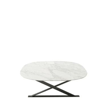 Maxalto - Tavolino Pathos 110x110 struttura verniciata piano bianco Calacatta