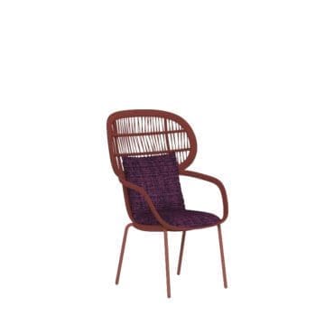 Talenti - Poltrona Pranzo Panama schienale alto red outmap plum