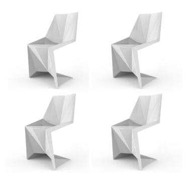 Vondom - Sedia Voxel bianca basic set da 4 Pz