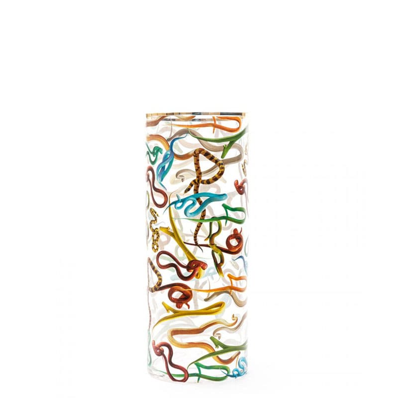 Seletti Vaso in vetro cilindrico grande Snakes Longho Design Palermo