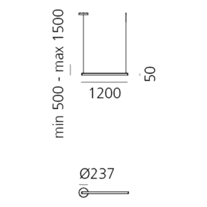 Artemide Lampada a Sospensione Alphabet of Light Linear 120 Longho Design Palermo