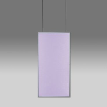 Artemide Lampada a sospensione Discovery Space Rectangular White Violet Integralis alluminio satinato Longho Design Palermo