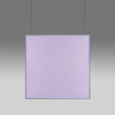 Artemide Lampada a sospensione Discovery Space Square White Violet Integralis alluminio satinato Longho Design Palermo