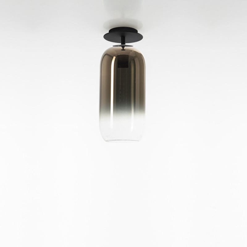 Artemide Lampada da soffitto Gople Mini struttura nera diffusore bronzo PVD Longho Design Palermo