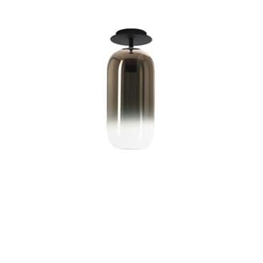 Artemide Lampada da soffitto Gople Mini struttura nera diffusore bronzo PVD Longho Design Palermo