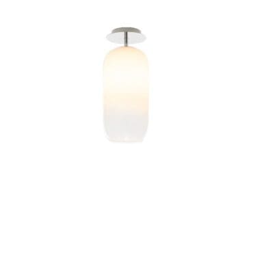 Artemide Lampada da soffitto Gople Mini struttura silver diffusore bianco sfumato Longho Design Palermo