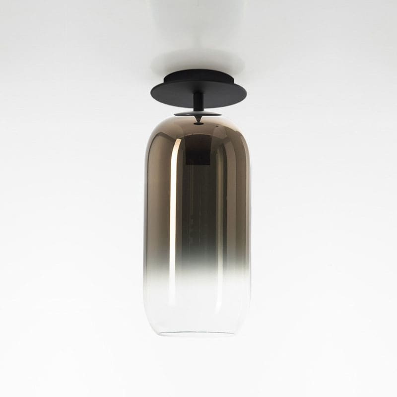 Artemide Lampada da soffitto Gople struttura nera diffusore bronzo PVD Longho Design Palermo