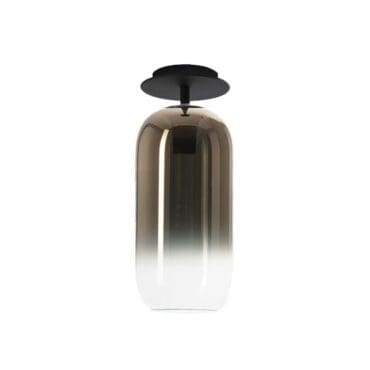 Artemide Lampada da soffitto Gople struttura nera diffusore bronzo PVD Longho Design Palermo